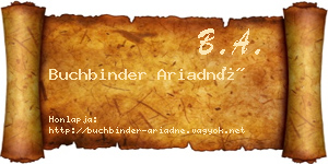 Buchbinder Ariadné névjegykártya